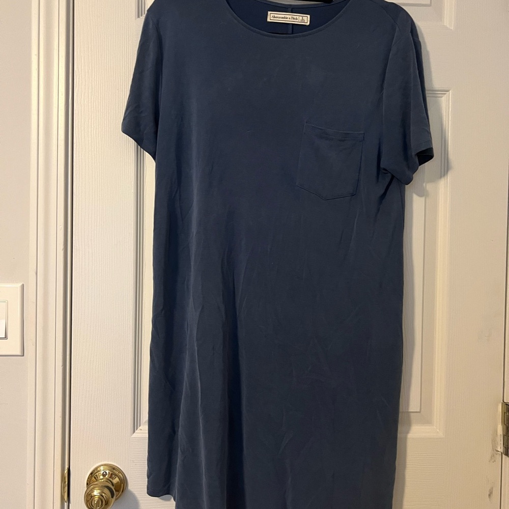 Abercrombie & Fitch Blue Crew Neck Raglan Sleeve Mini Dress